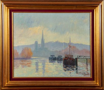 HUET 
Jacques HUET (1937)




Bord de Seine 




Huile sur toile, signée en bas à...