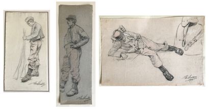 LARTEAU Albert François LARTEAU - Fin du XIXe

Etudes de militaires

Trois dessins...