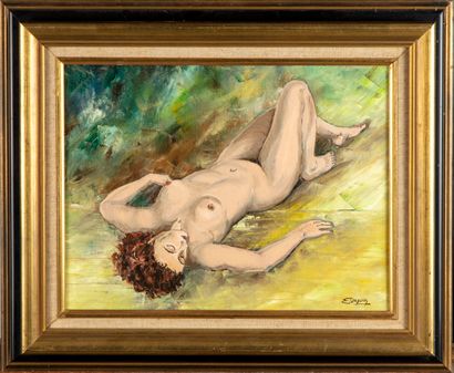 TURQUIN E. TURQUIN

Reclining Nude

Oil on canvas signed lower right

27 x 35 cm