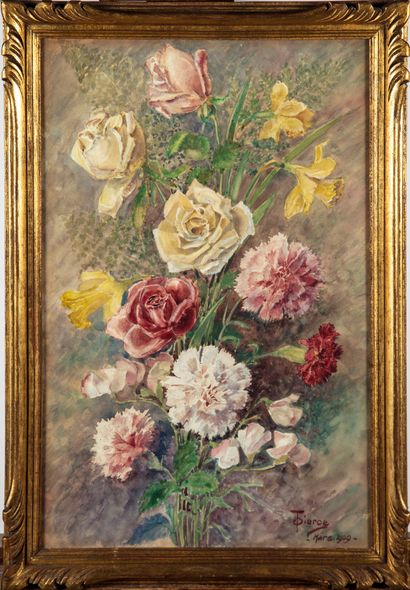 null FRENCH SCHOOL Early XXth century

Bunch of flowers

Watercolor on paper

Signed...