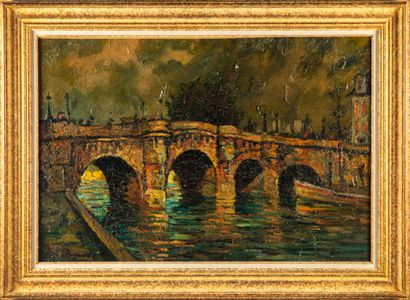 DUMONT Pierre DUMONT (1884-1936)

Le pont neuf

Huile sur toile signée en bas à gauche.

Eclats...