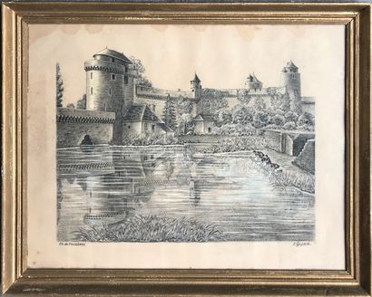 GUYARD F. GUYARD - Fin du XIXe

Le chateau de Fougères

Dessin au crayon et rehauts

Signé...