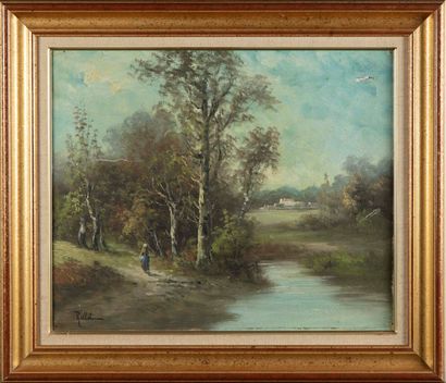 ROLLET ROLLET

Paysanne au bord de rivière

Huile sur toile

H. : 37,5 cm ; L. :...