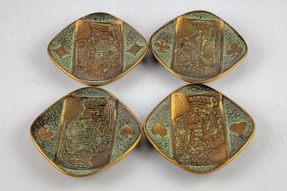 LE VERRIER Max LE VERRIER (1891-1973)

Suite de quatre vide-poches en bronze à décor...