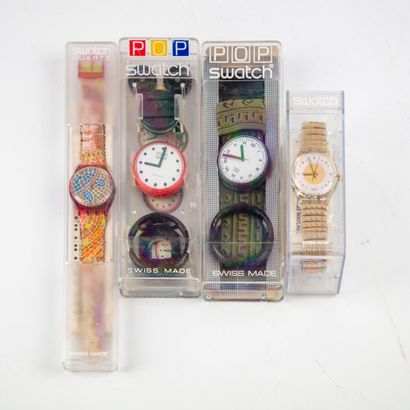 SWATCH SWATCH

Ensemble de trois montres bracelet avec leur boîte d'origine comprenant...