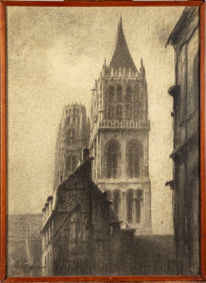 Frechon Michel FRECHON (1892-1974) 

Clochers de la cathédrale de Rouen

Fusain signé...