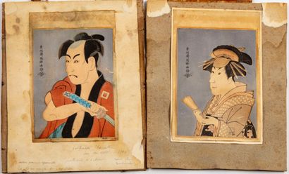 null JAPON - Deux estampes portrait d'un acteur (Otani TOKUTI ?) et d'une femme

15...