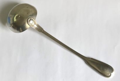 CHENAILLER A silver ladle molded with fillets and contours. Style of the XVIIIth...