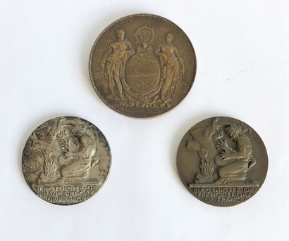 Three medals of work of the Compagnie Générale...
