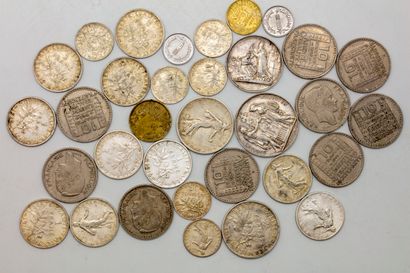 Lot de pièces en argent XIXe et XXe siècle...