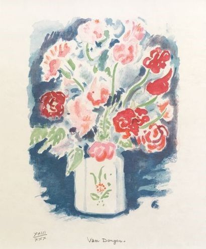 VAN DONGEN Kess VAN DONGEN (1877-1968) 

Bouquet de fleurs

Lithographie en couleur

Signé...