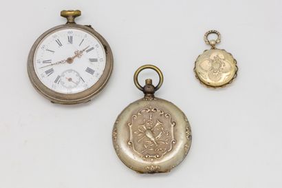 Set including a pocket watch and two small...