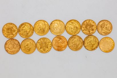 14 x 20 francs gold Napoleon III