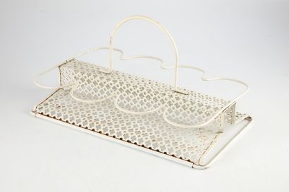 MATEGOT Bottle holder in white lacquered perforated metal

In the style of Mathieu...
