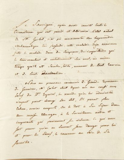 null PINEL (Philippe), médecin aliéniste, (1745-1826).



Pièce signée. Paris, 16...