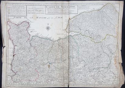 null Carte de Normandie comprenant les départements de la Manche du Calvados de la...