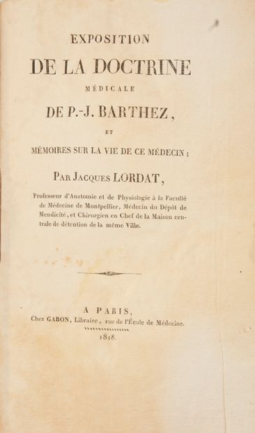 null BARTHEZ [J.]. Traité des maladies goutteuses. Paris, Deterville, an X - 1802....