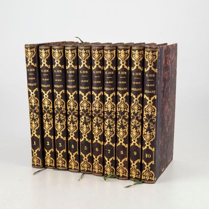 null SUE (Eugène). Le Juif errant. Paris, Paulin, 1844-1845. 10 volumes in-8, reliure...