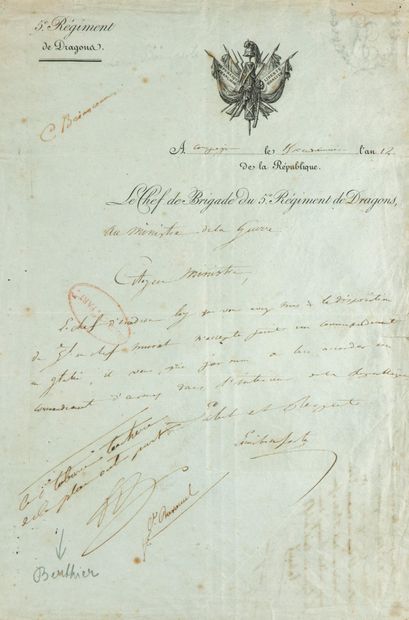 null BONAPARTE (Louis), frère de Napoléon Ier, militaire, puis roi de Hollande, (1778-1846).



Lettre...