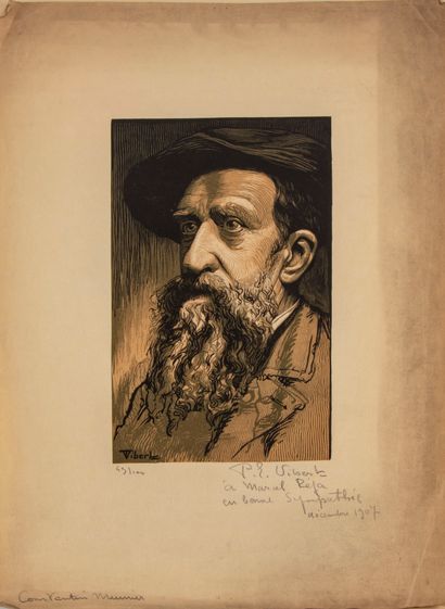 null Pierre Eugène VIBERT (1875-1937)

Portrait de Constantin Meunier

Gravure, contresignée...