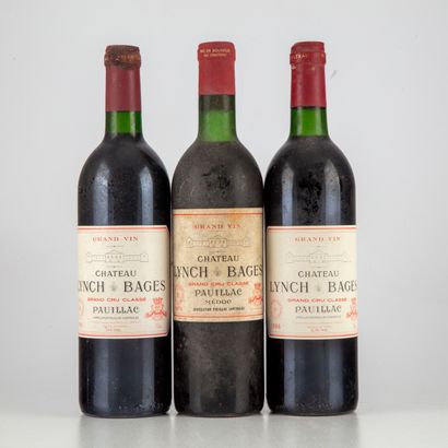 null 3 bouteilles : 1 CHÂTEAU LYNCH BAGES 1971 5e GC Pauillac, 1 CHÂTEAU LYNCH BAGES...