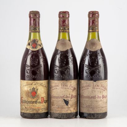 null 3 bouteilles : CHÂTEAUNEUF DU PAPE 1983 Domaine de Palestor, 2 CHÂTEAUNEUF DU...