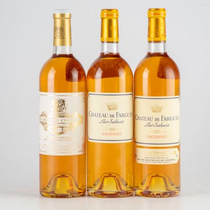 null 3 bottles : 1 CHÂTEAU DE FARGUES 2002 Sauternes, 1 CHÂTEAU DE FARGUES 2004 Sauternes,...
