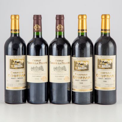 null 5 bouteilles dont : 3 bouteilles CHATEAU COUFRAN 1998 Haut-Médoc Cru Bourgeois,...