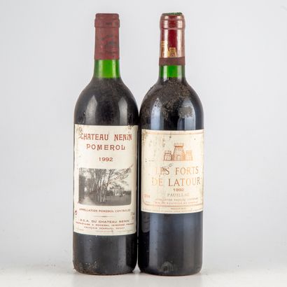 null 2 bouteilles : 1 LES FORT DE LATOUR 1992 (Château Latour) Pauillac, 1 CHÂTEAU...