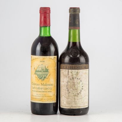 null 2 bottles : 1 CHÂTEAU GRUAUD LAROSE 1976 2nd GC Saint Julien, 1 CHÂTEAU MALINEAU1976...