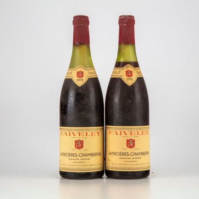 null 2 bouteilles LATRICIERE CHAMBERTIN 1978 Grand Cru Domaine Faiveley

Niveaux :...