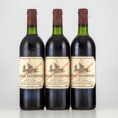 null 3 bottles CHÂTEAU BEYCHEVELLE 1981 4th GC

Levels 2 very slightly low and one...