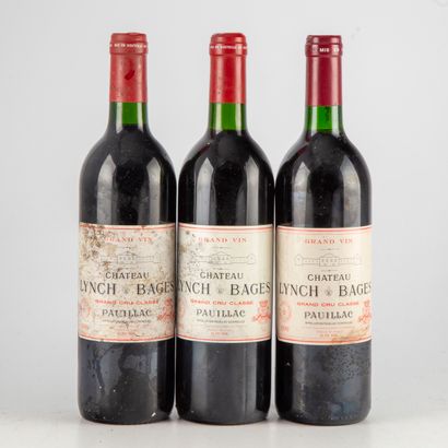 null 3 bottles CHÂTEAU LYNCH BAGES 1990 5th GC Pauillac

(slightly low levels, faded...