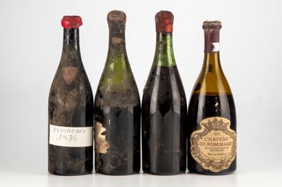null 4 bouteilles : 1 POMMARD (estimé 1934), 1 CHÂTEAU DE POMMARD 1977 Pommard, 2...