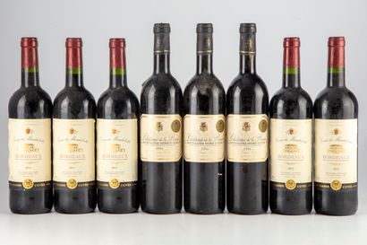 null 8 bottles including: 5 bottles COURS DE MANDELOTTE 2013 Bordeaux, 3 bottles...