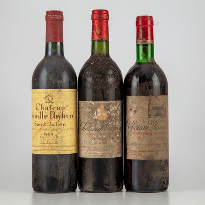 null 3 bouteilles : 1 CHÂTEAU GISCOURS 1984 3e GC Margaux, 1 CHÂTEAU LEOVILLE POYFERRE1984...