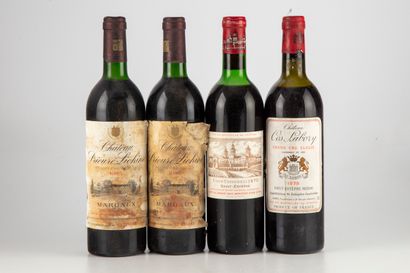 null 4 bouteilles : 2 CHÂTEAU PRIEURE-LICHINE 1985 4e GC Margaux, 1 CHÂTEAU COS LABORY...