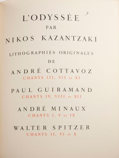 null KAZANTZAKI (Nikos). The Odyssey. Paris, Richelieu [Imprimerie nationale], 1968....