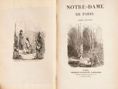 null HUGO (Victor). Notre-Dame de Paris. Paris, Gosselin, 1831. 2 vol. in-8, [4]...