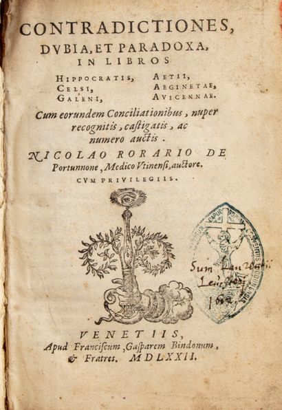 null [16th century book]. RORARIO (Nicolo). Contradictiones, dubia, et paradoxa,...