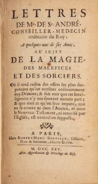null SAINT-ANDRE (François de). Lettres de Mr. de St. André, conseiller-médecin ordinaire...