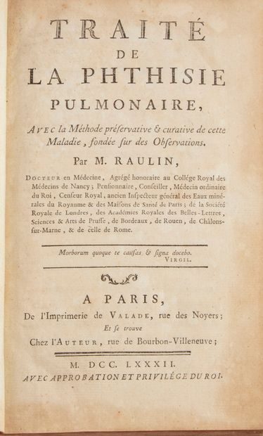 null [Binding with the arms]. RAULIN (Joseph). Treatise on pulmonary phthisis, with...