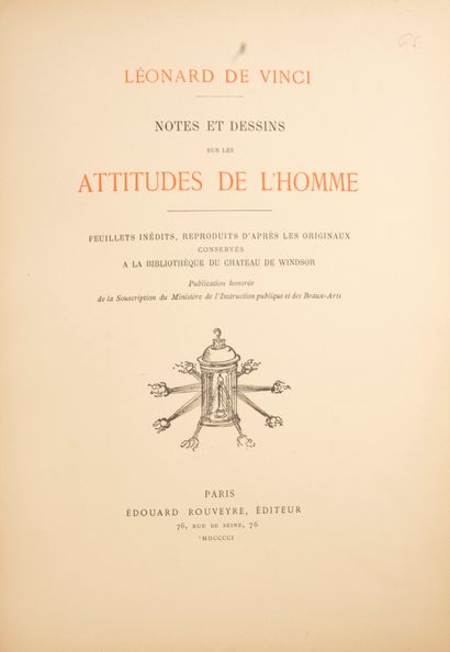 null [Anatomie]. VINCI (Léonard de). Notes et dessins Paris, Rouveyre, 1901. Ensemble...