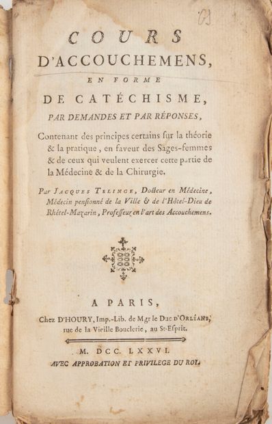 null TELINGE (Jacques). Course of childbirth in the form of a catechism, by requests...