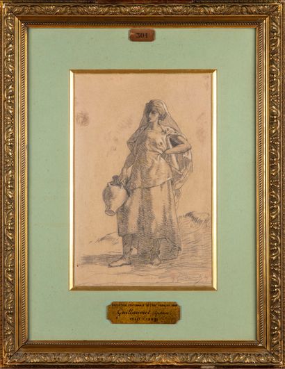 GUILLAUMET Gustave GUILLAUMET (1840-1887)

La porteuse d'eau

Dessin au crayon

Signé...