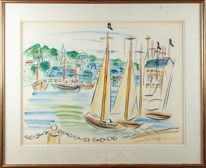 DUFY Raoul DUFY (1877-1953)

Voiliers au port

Lithographie en couleur, signée au...