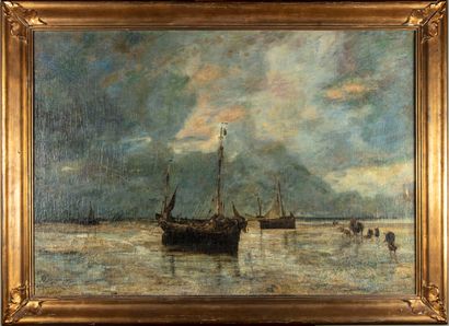 SERVIN Amédée Elie SERVIN (1829-1885)

Bateaux sur la plage de la baie de Somme

Huile...