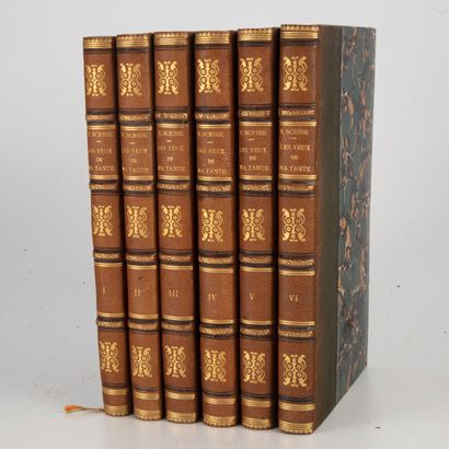 SCRIBE SCRIBE (Eugène). Les yeux de ma tante. Paris, L. de Potter, [1859]. 6 volumes...