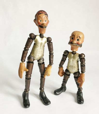 null Deux poupée Mutt & Jeff en métal et matière plastique tirées de la bande dessinée...