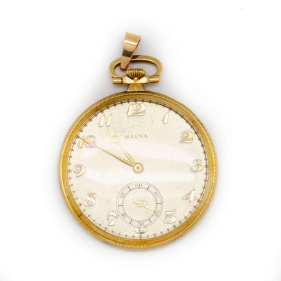 null Circa 1930

Yellow gold men's pocket watch, the dial signed Halva, the back...